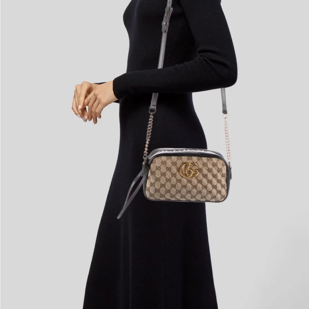 Monogram matelasse diagonal small gg marmont chain shoulder bag. Purchased 2021